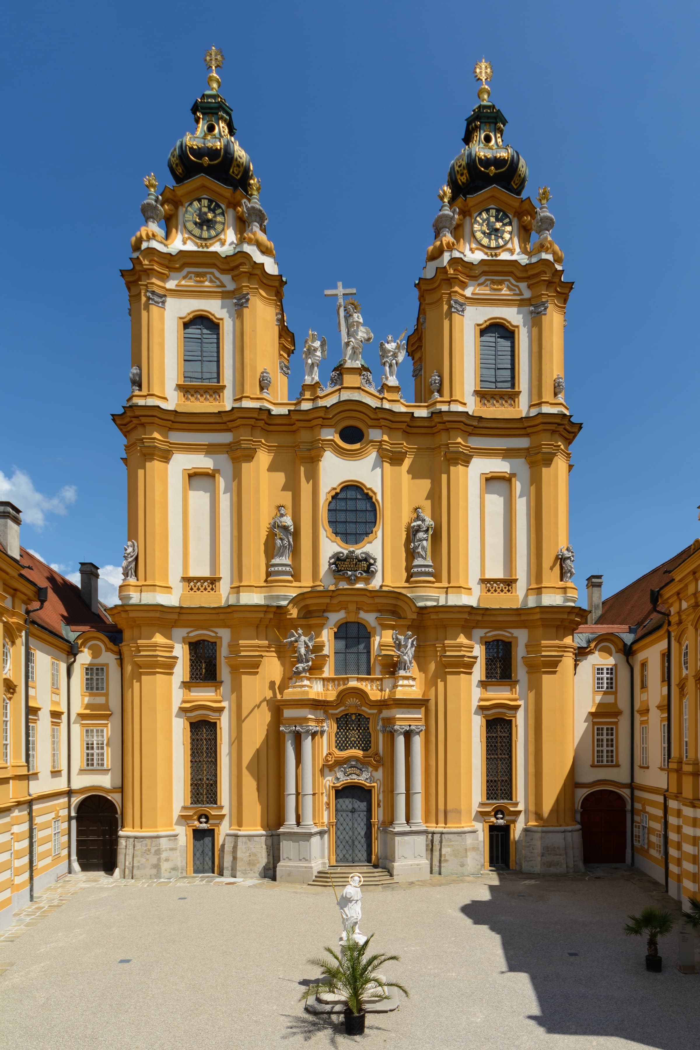 The twin towers of Melk Abbey’s church