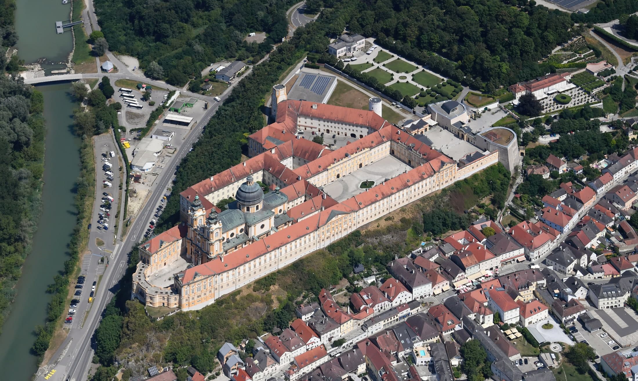 Melk Abbey above the town