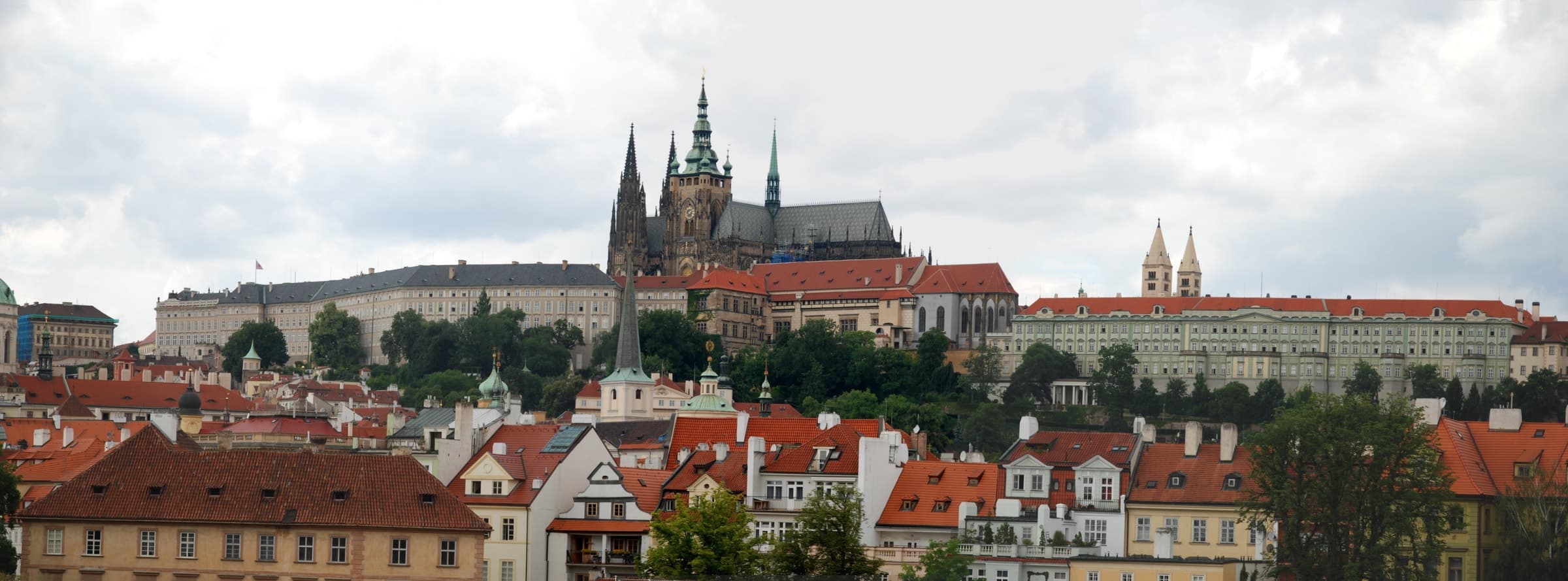 Prague Castle and St. Vitus Cathedral seen from Charles Bridge