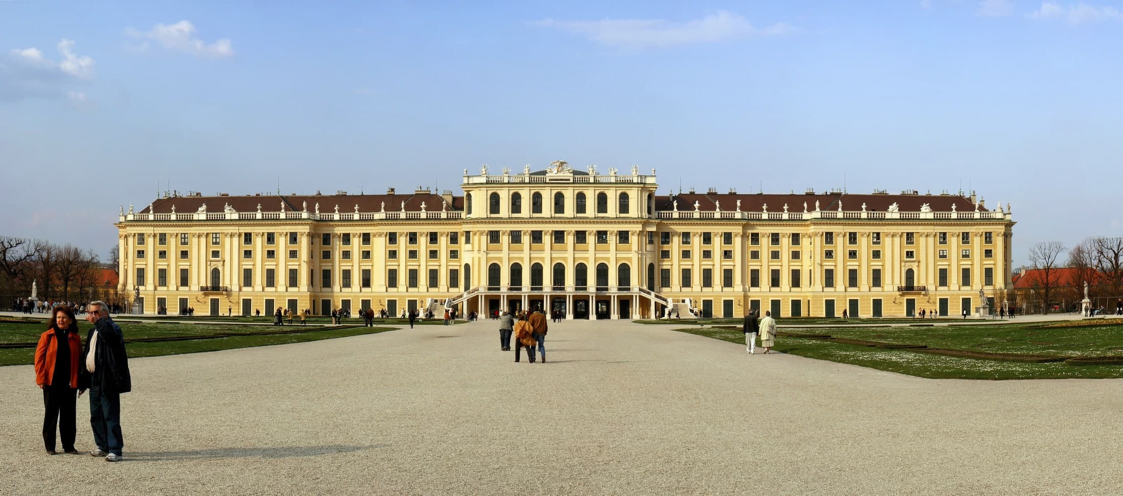 Schönbrunn Palace across its courtyard