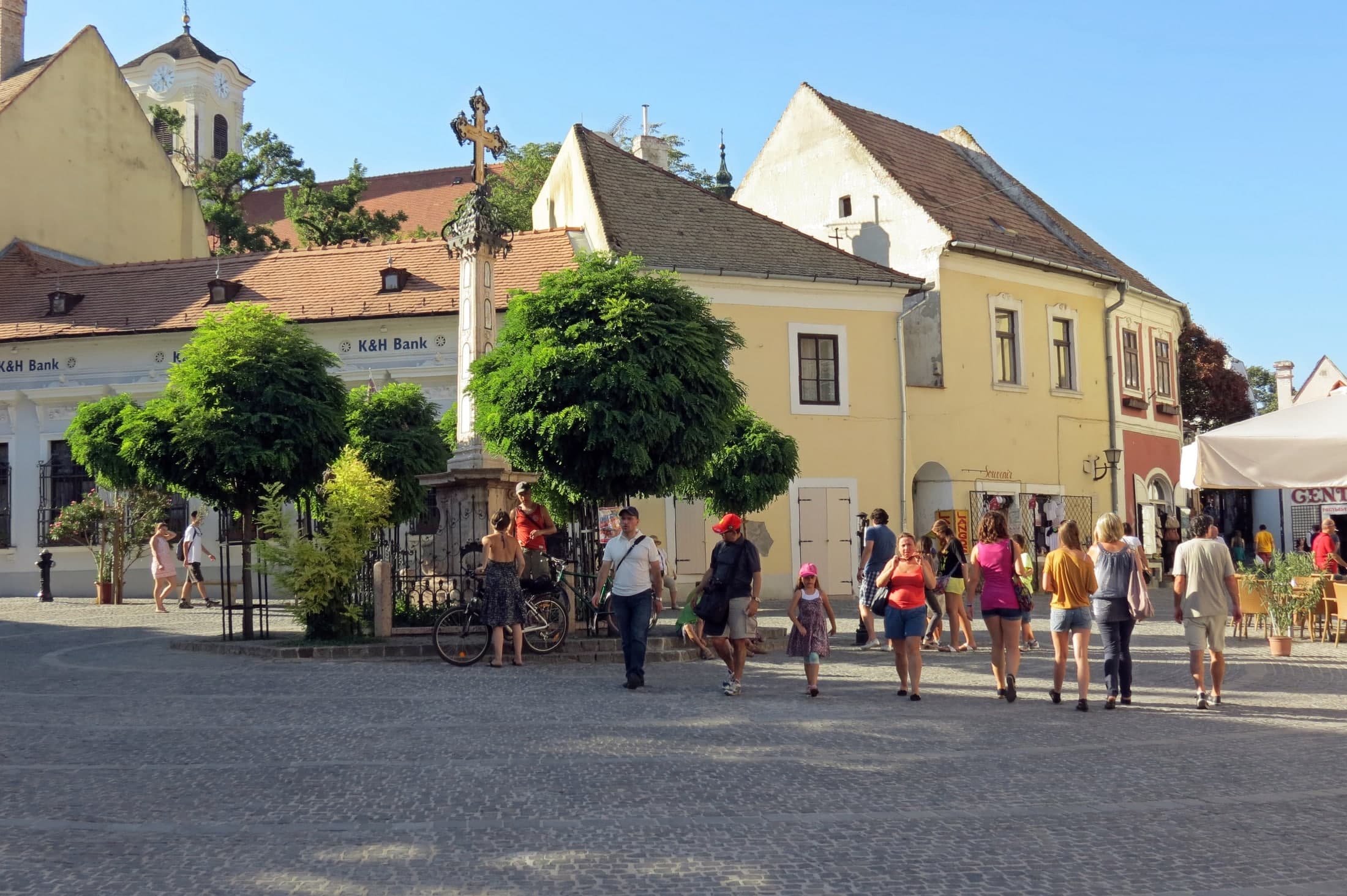 Colorful buildings around Szentendre’s main square